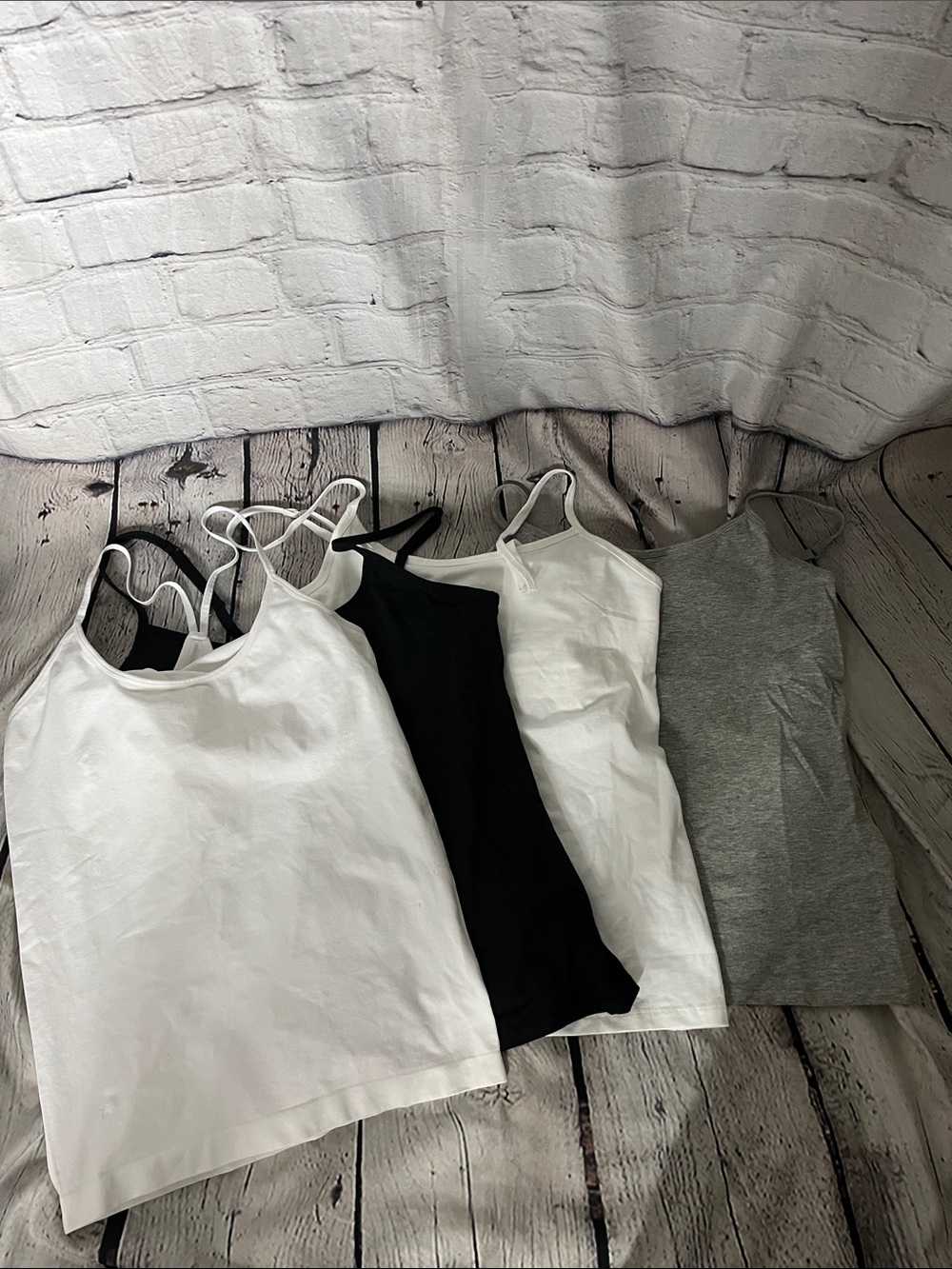 Hanes Women's Tank Tops in White, Black & Gray - Slim Straps